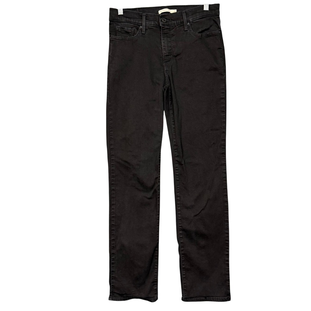 Levis 314 Shaping Straight Jeans Womens 29 Black Mid Rise Stretch Denim 30x31